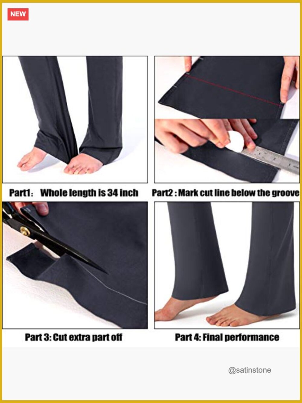 High Waist Bootcut Yoga Pants with Pockets 34 Inseam - Picture 4 of 7